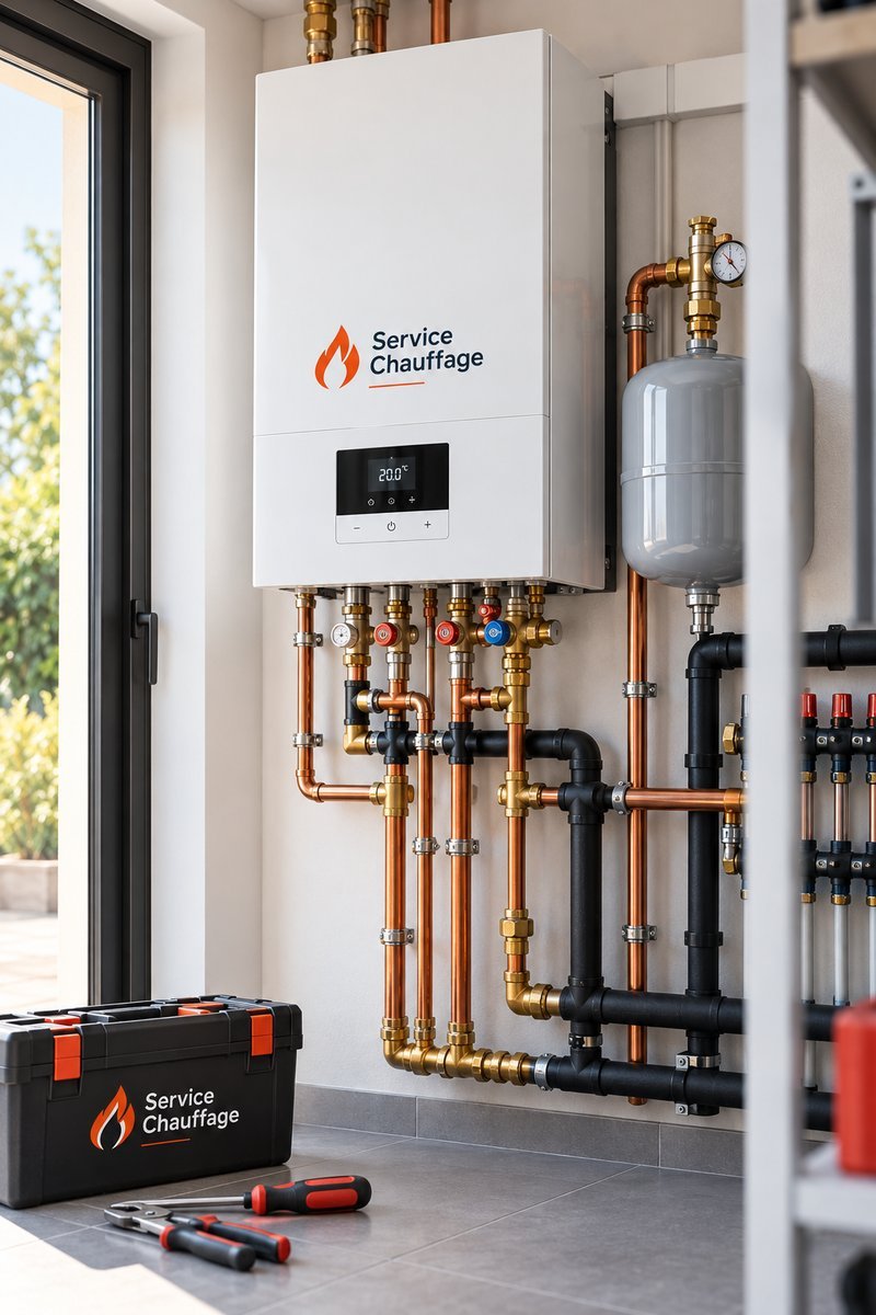 Chaudière murale Service Chauffage nouvellement installée